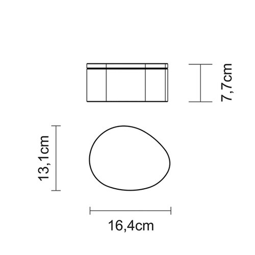 石皿 木製蓋付き チーク 16×13cm