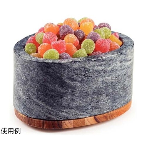 石皿 木製蓋付き チーク 16×13cm