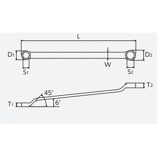 ネプロス・45゜×6゜メガネレンチ サイ