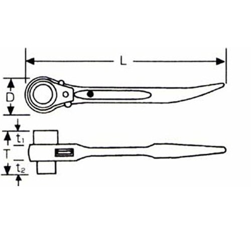 ラチェットレンチアルミショート RAS1