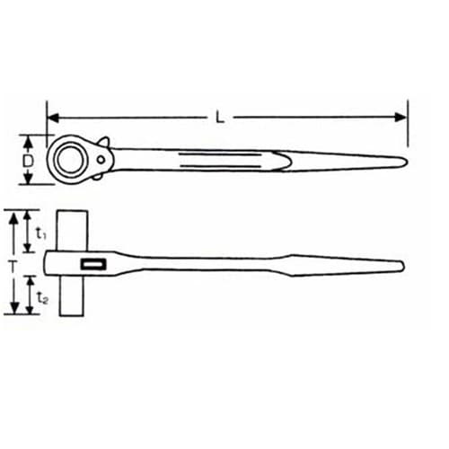 両ロングラチェットレンチ RWD1013