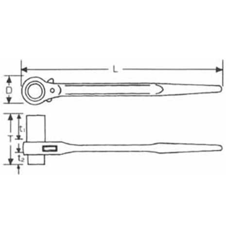 両口 ラチェットレンチロングソケット R
