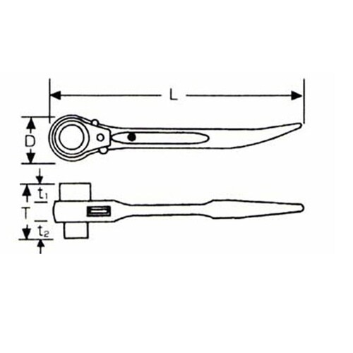 ラチェットレンチアルミショート RAS1