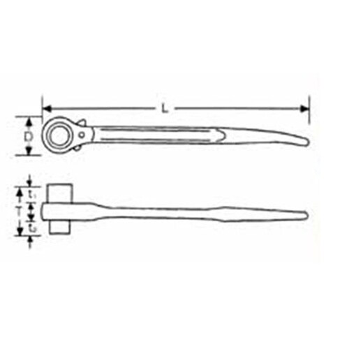 両口 ラチェットレンチ 曲りシノ付 RW