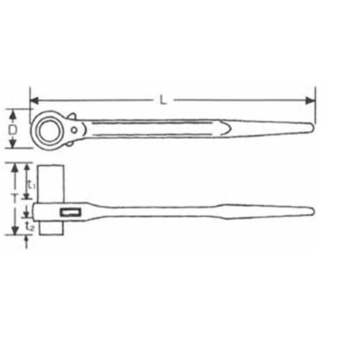 両口 ラチェットレンチロングソケット R