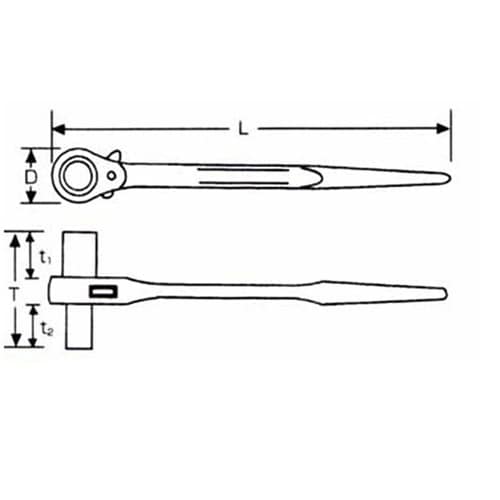 両ロングラチェットレンチ RWD1417