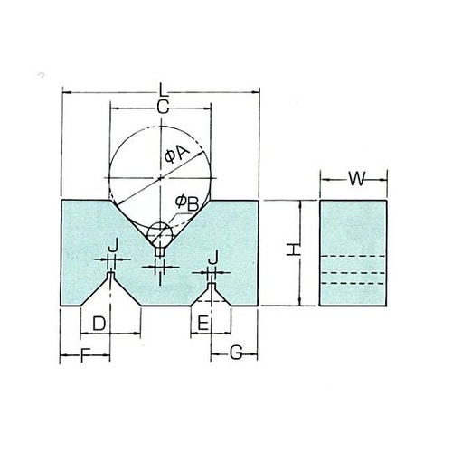 50x 32x 22mm Vブロック(A