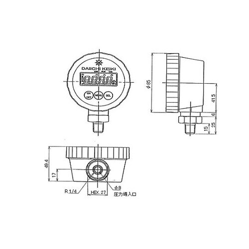 R 1/4”/ 0− 10MPa デジタ