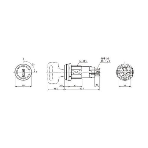 125V/ 3A 単極双投/超小型 キー