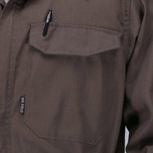 カジメイク TC長袖つなぎ服 ブラウン 4L