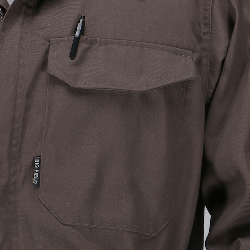 カジメイク TC長袖つなぎ服 ブラウン 5L