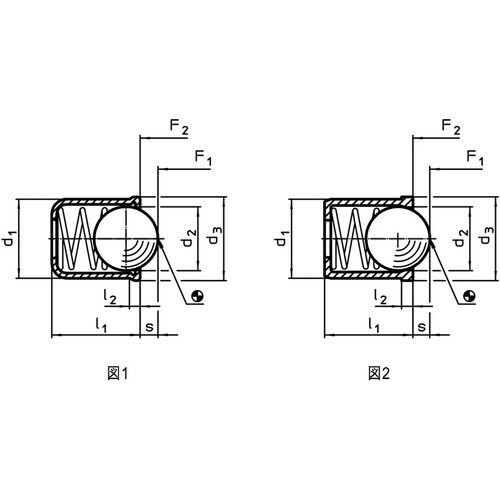 HALDER スプリングプランジャ ボール付 平滑