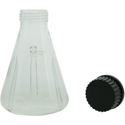 SIBATA ねじ口振盪三角フラスコ バッフル付