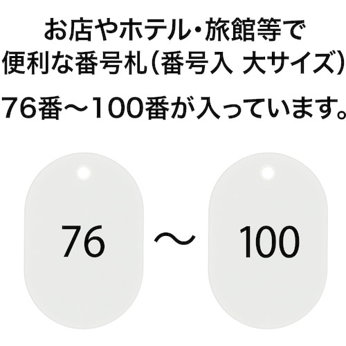 OP 番号札 大 番号入り76ー100 白 (25
