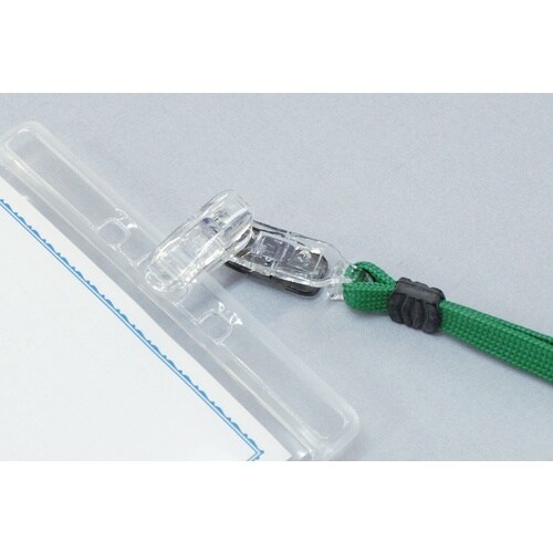 緑十字 吊り下げ名札 本体:クリア ストラップ:緑