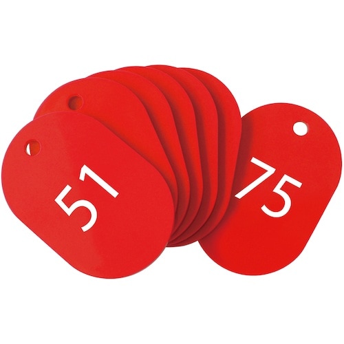 OP 番号札 小 番号入り76ー100 赤 (25