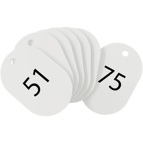 OP 番号札 小 番号入り51ー75 白 (25枚