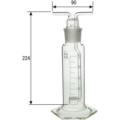 SIBATA 共通摺合ガス洗浄びん ろ過板付 84