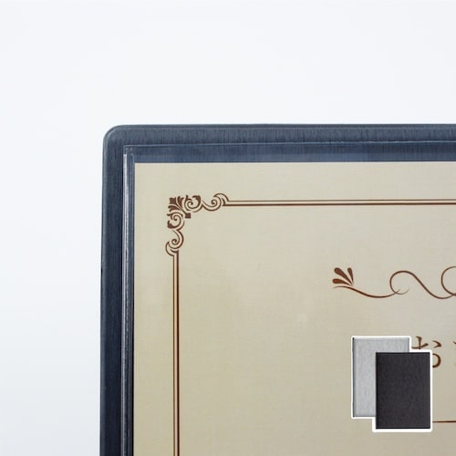 OP メニューファイル レザー調 A4 4頁 灰