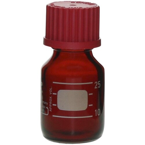 SIBATA 耐熱ねじ口びん 茶褐色 赤キャップ付