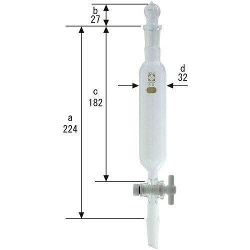 SIBATA SPC分液ロート 円筒形 PTFEコ
