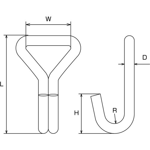 水本 フック ステンレス ワイヤーフック 全長10