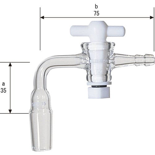 SIBATA SPC排気管 曲管 PTFEコック付