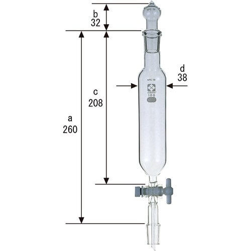 SIBATA SPC分液ロート 円筒形 PTFEコ