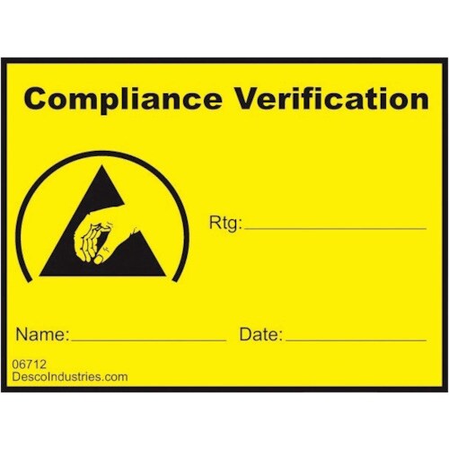 DESCO ラベル 適合性検証 3.8X5.1cm