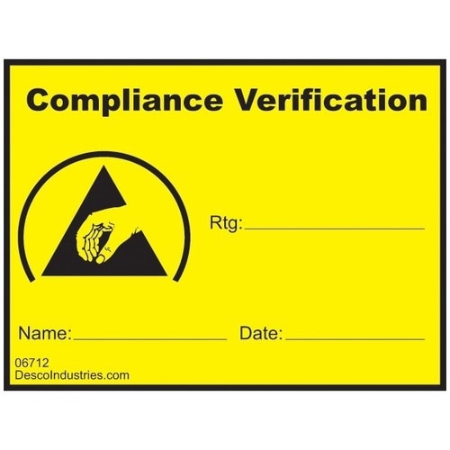 DESCO ラベル 適合性検証 3.8X5.1cm