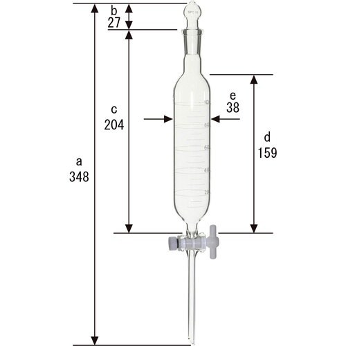 SIBATA 分液ロート 円筒形 PTFEコック付