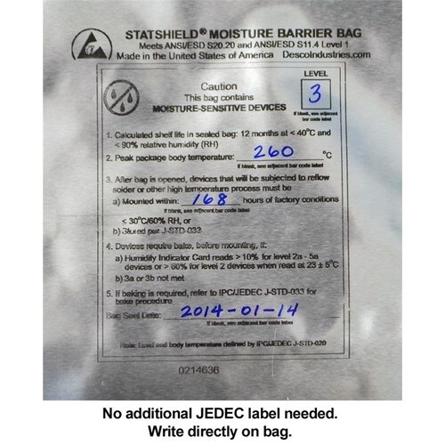 DESCO ESDバッグ、防湿、アルミ箔、IPC/
