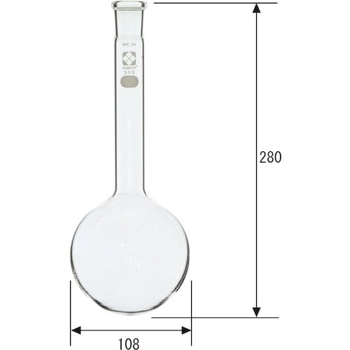SIBATA SPC丸底フラスコ 長首形 500m