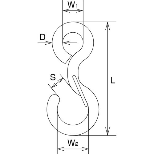 水本 ステンレス スイベルアイフック 長さ73
