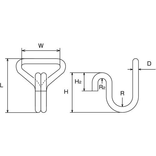 水本 フック ステンレス ワイヤーフック 全長65