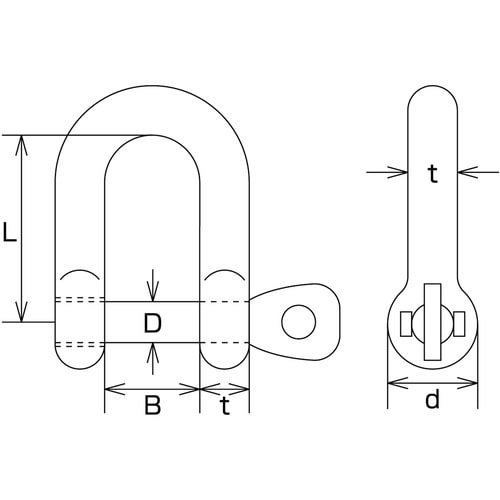 水本 ステンレス ロッキングピンシャックル 長さ4