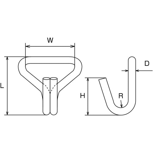 水本 フック ステンレス ワイヤーフック 全長55