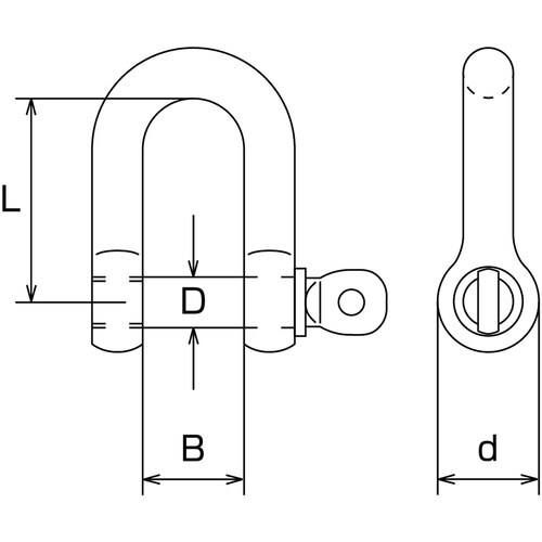 水本 アルミシャックル(イエロー) 呼び8mm 使