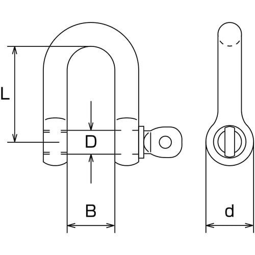 水本 アルミシャックル(ブラウン) 呼び6mm 使