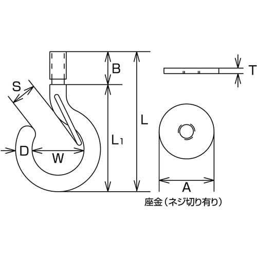 水本 ステンレスボルトフック(ブネジ)(カットアン