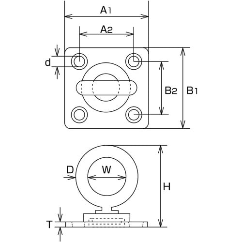水本 ステンレス 回転アイプレート 50mm×50