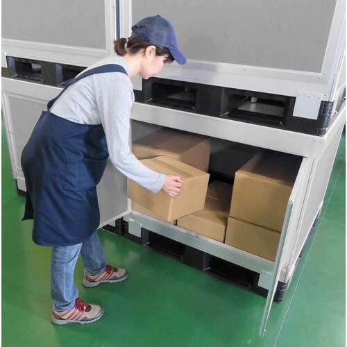 TRUSCO パレットボックス スタックカーゴ2面