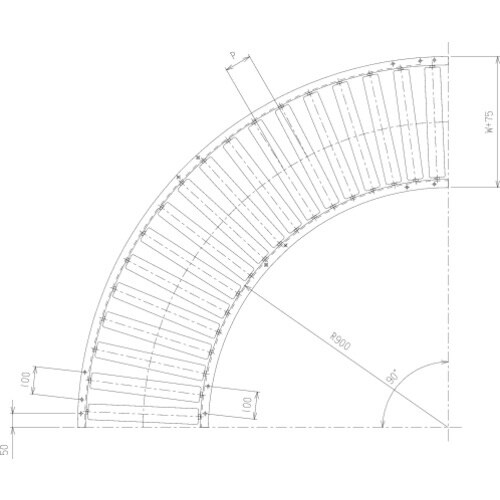 マキテック スチール製ローラーコンベヤR5714P