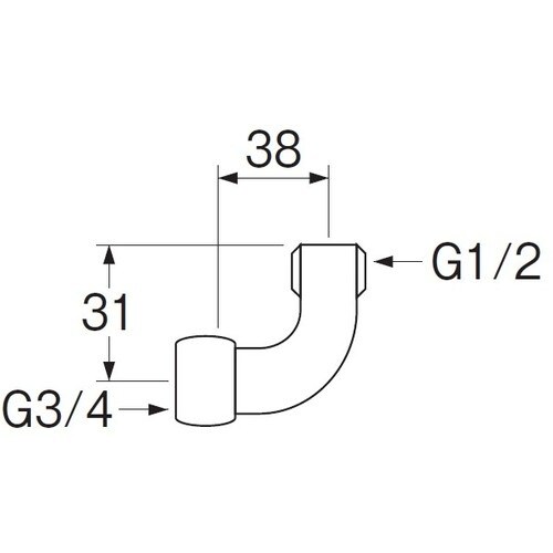 SANEI 異径ナット付ベンリーカンエルボ