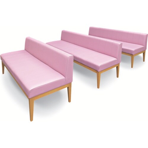 MIZUNO 木脚ロビーチェア 3人用背付 グリー