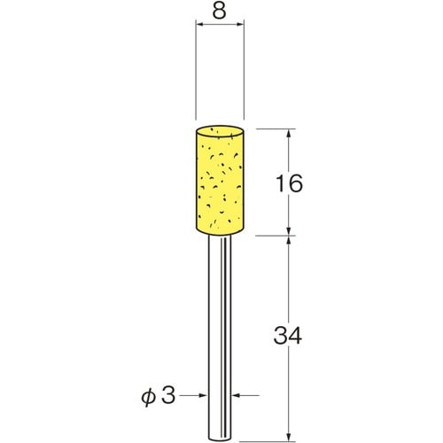 リューター 軸付フェルトバフ外径(mm):8 (5