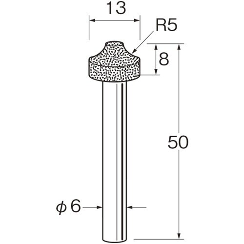 リューター 軸付電着ダイヤモンド砥石D4731