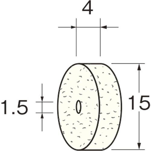 リューター ホイール型フェルトバフホイール型幅(m