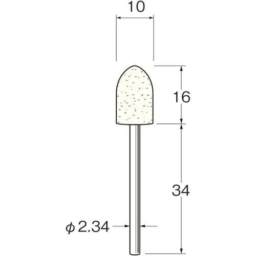 リューター 軸付フェルトバフ外径(mm):10全長