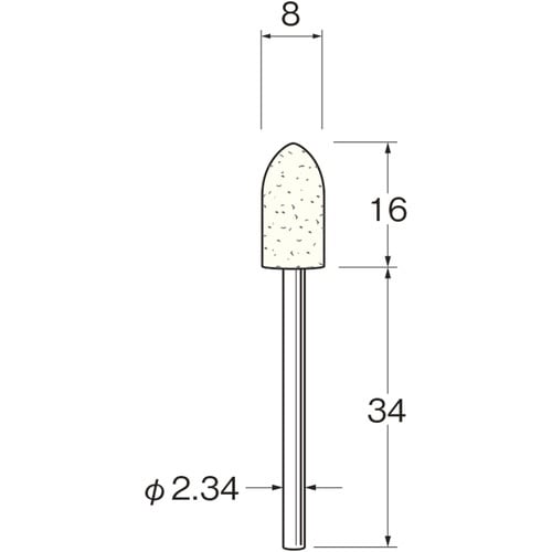 リューター 軸付フェルトバフ外径(mm):8全長(